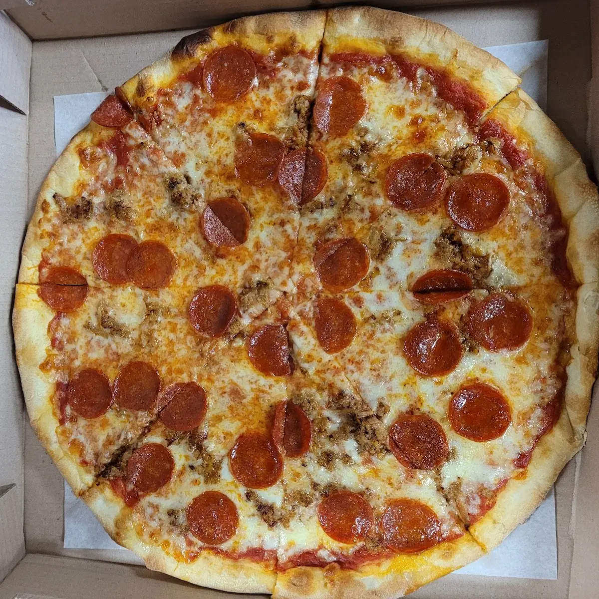 Pepperoni and Sausage Pizza