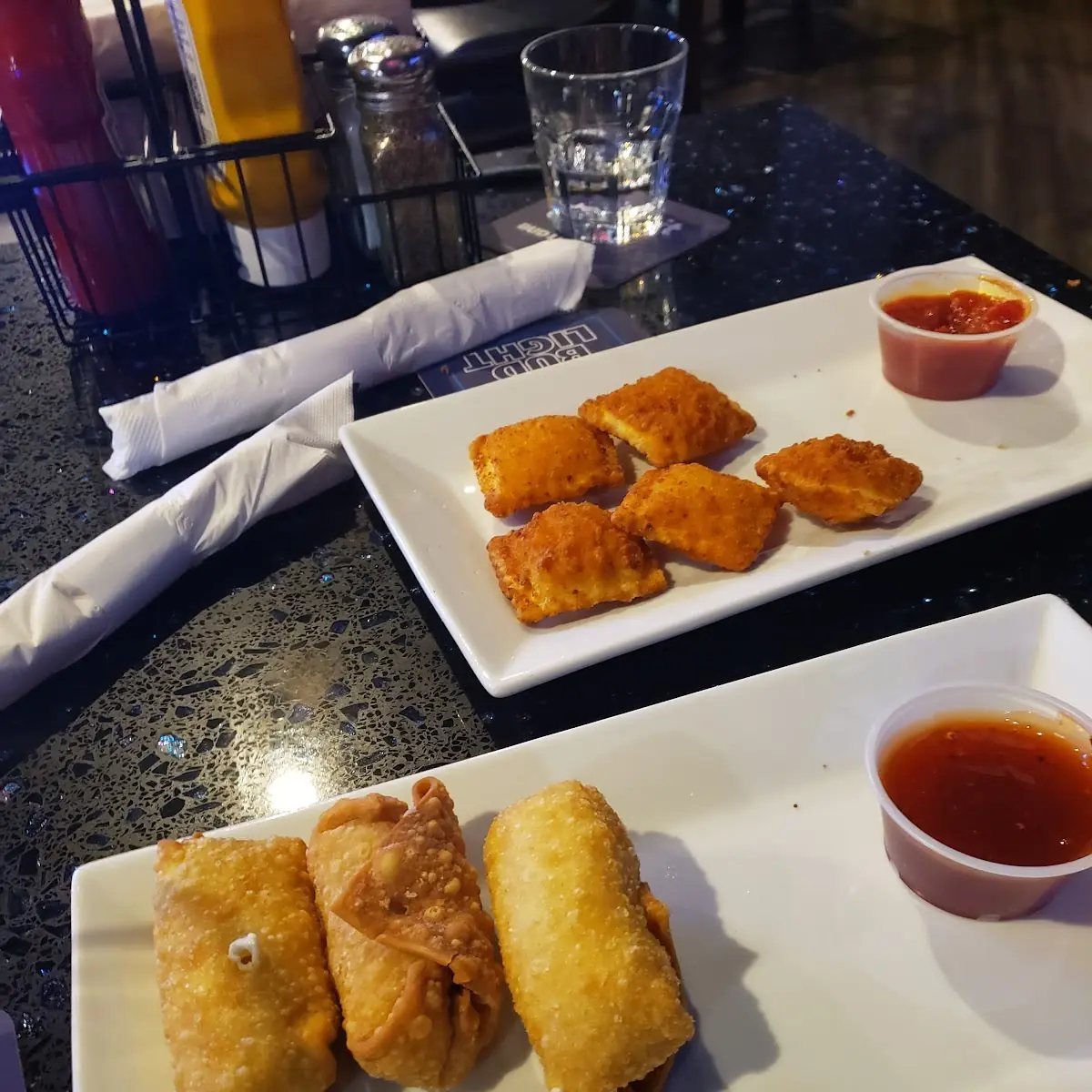 Toasted Ravioli and Crab Rangoon Egg Rolls