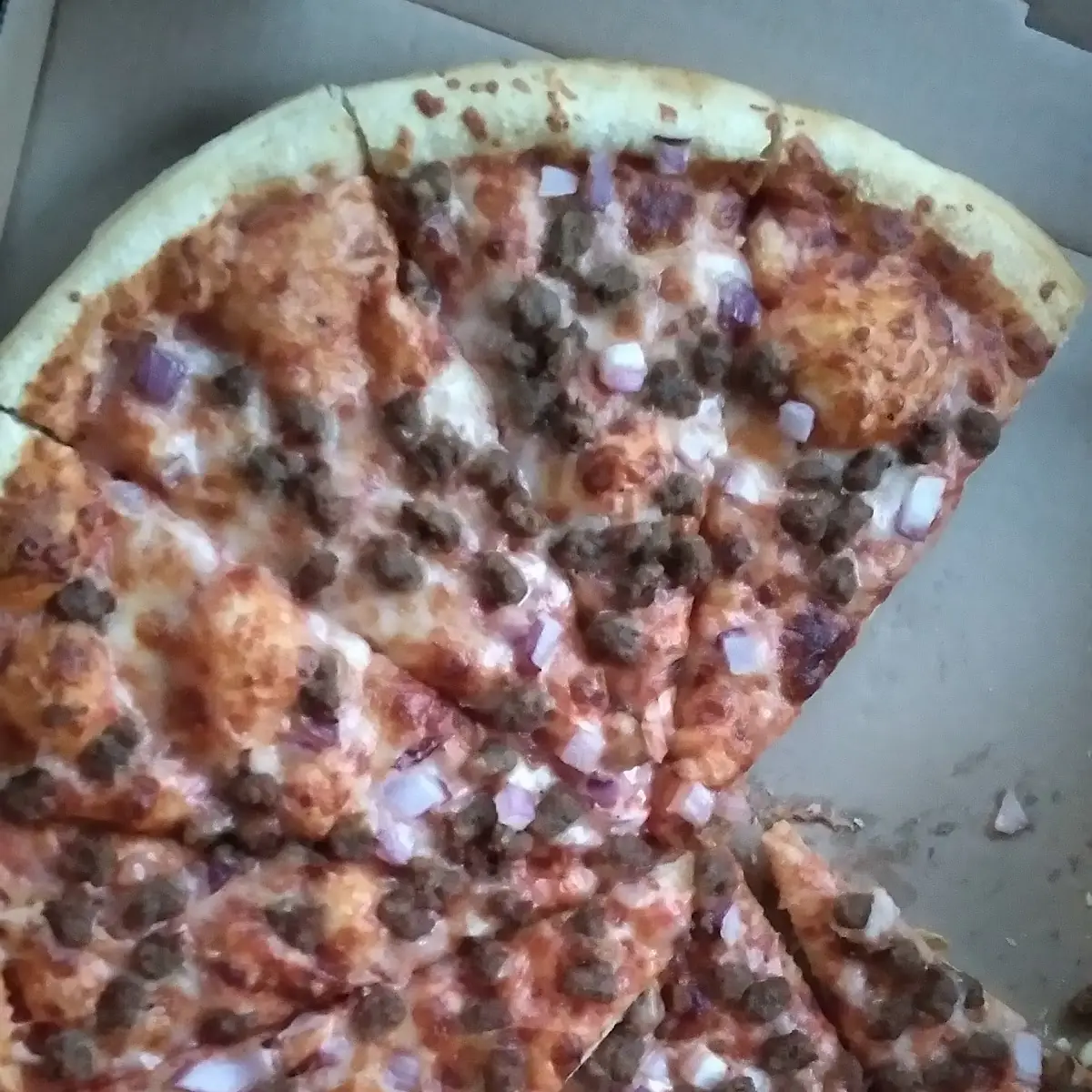 Sausage and Onion Thin Crust Cheese Pizza