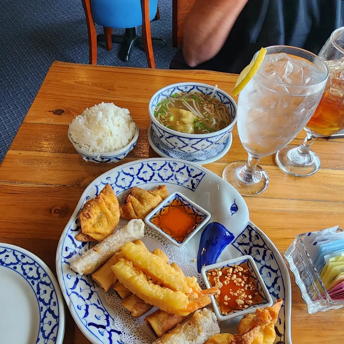 Soup and Vegetable Spring Roll