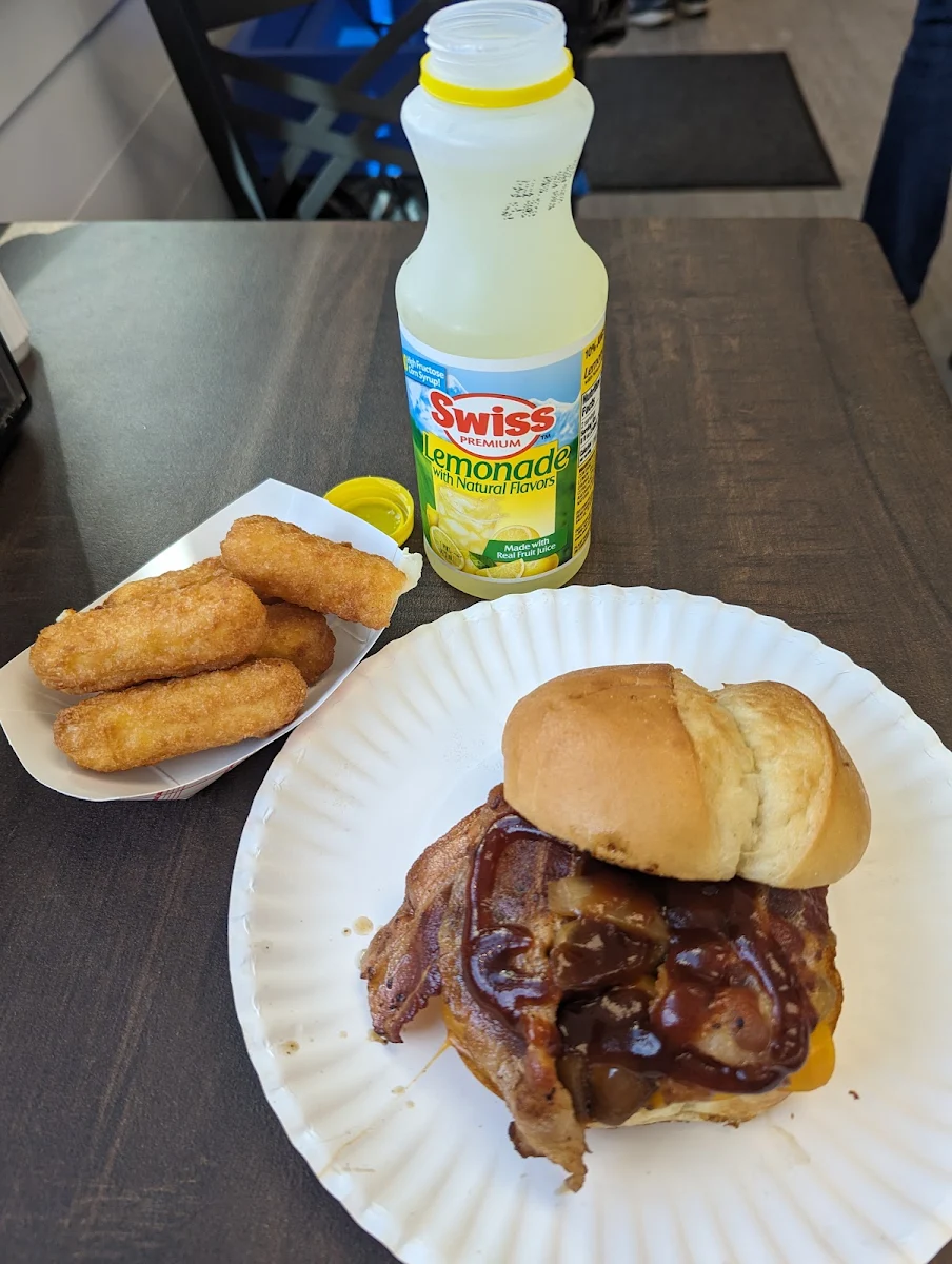 Bacon Cheeseburger and Mozzarella Sticks