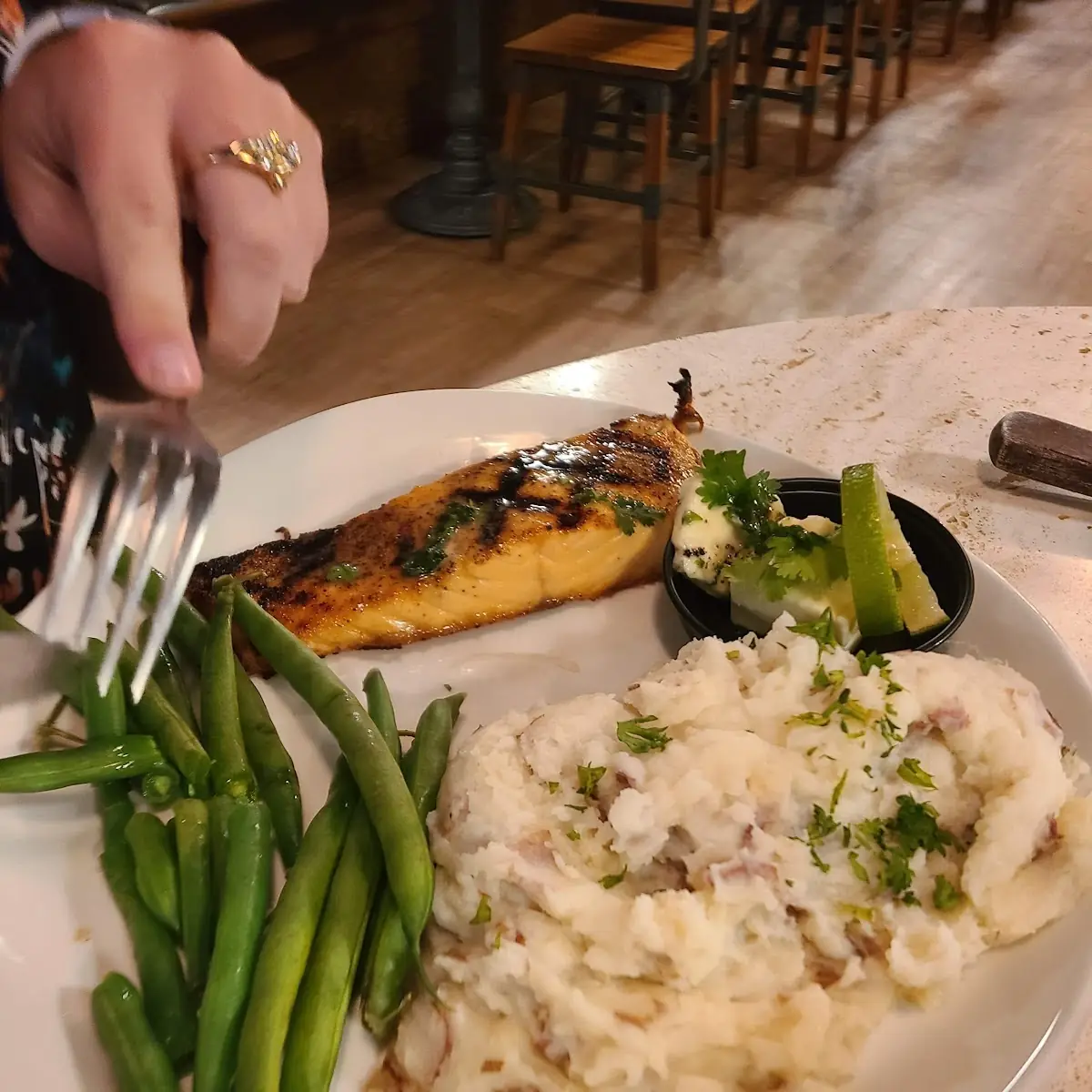 Salmon Smashed Red Potatoes Green Beans