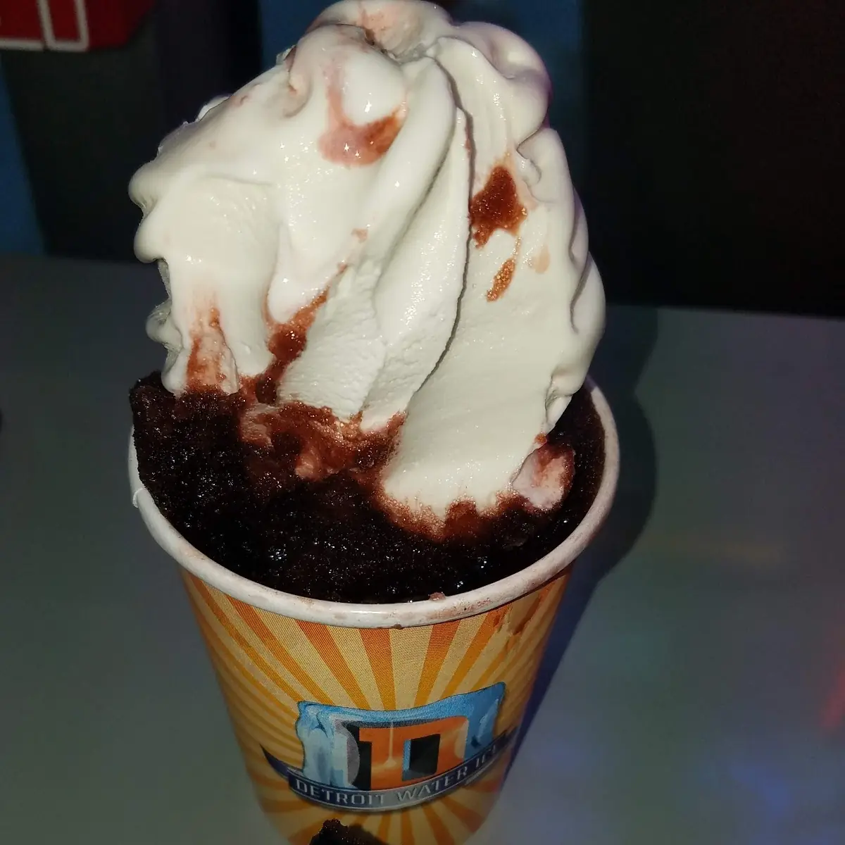 Black Cherry Water Ice with Vanilla Ice Cream