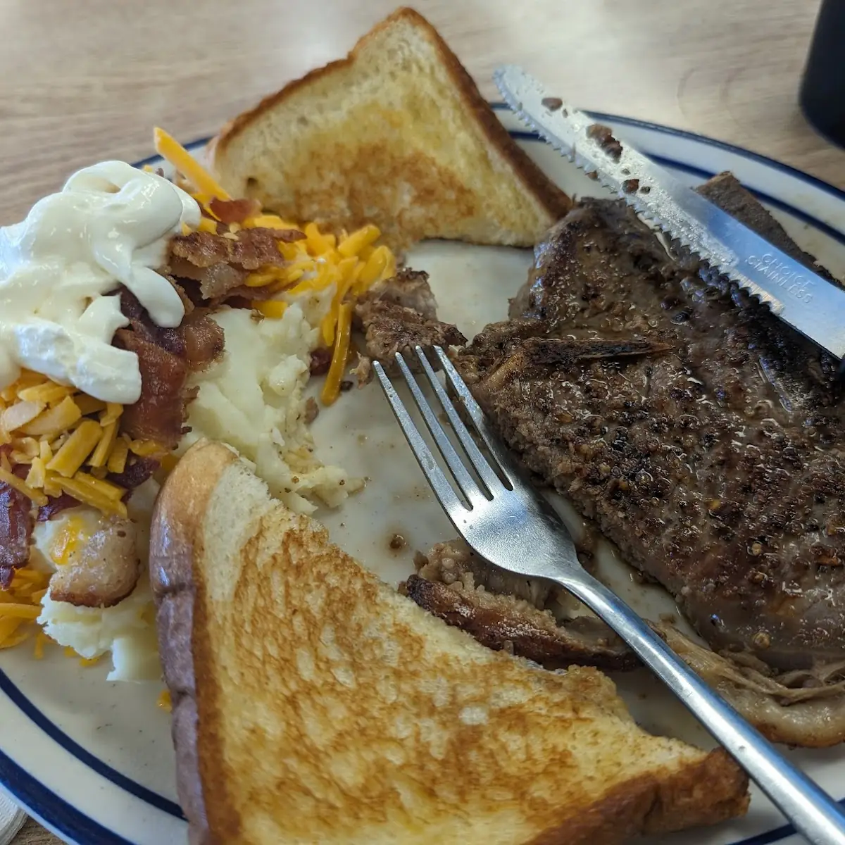 T Bone Steak and Loaded Mashed Potatoes