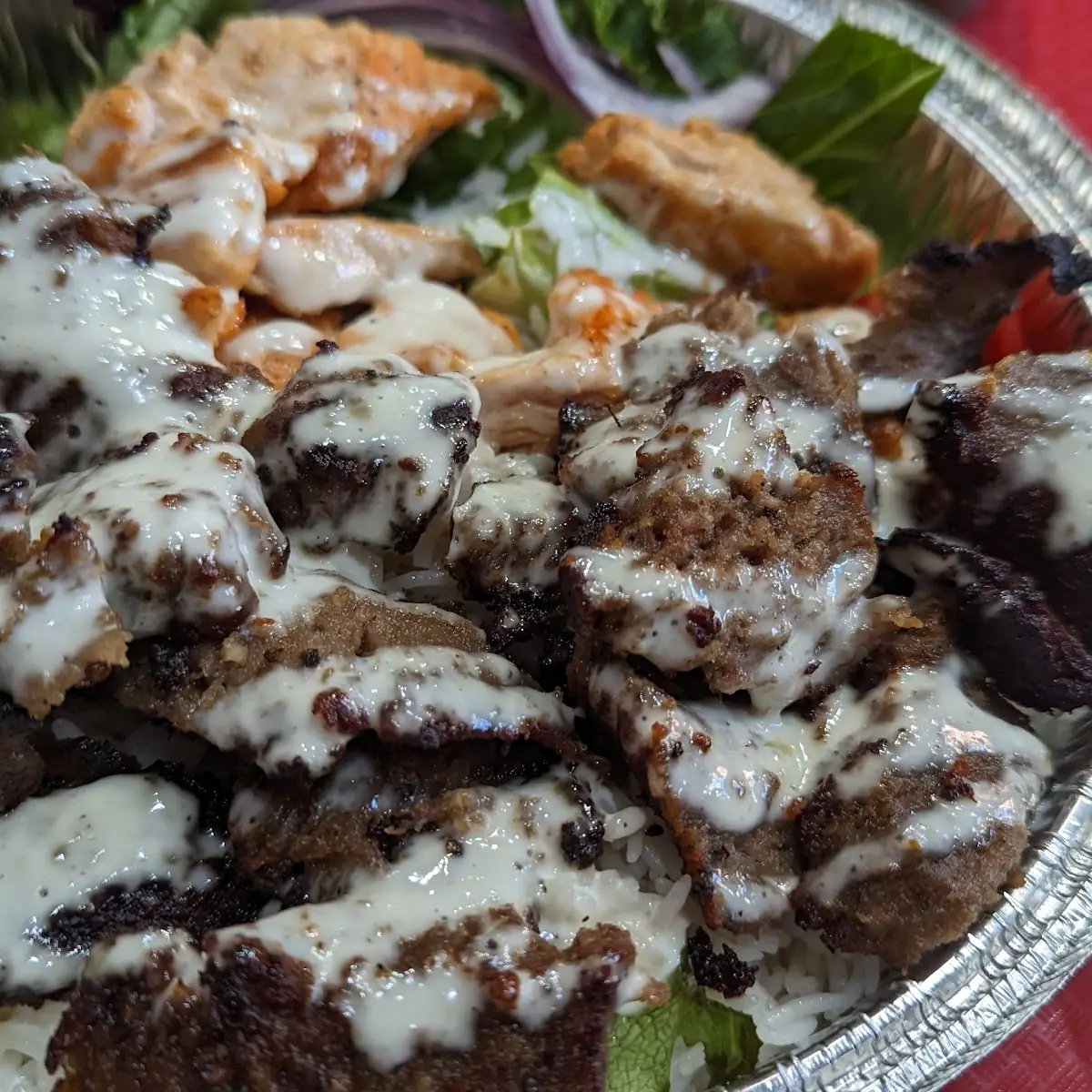 Beef and Chicken Gyro Platter