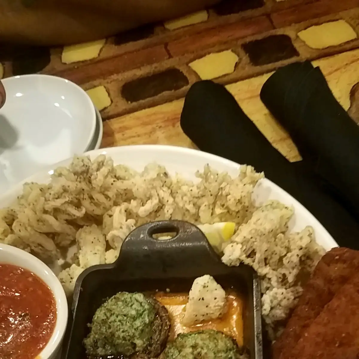 Calamari Cheese Sticks Stuffed Mushrooms
