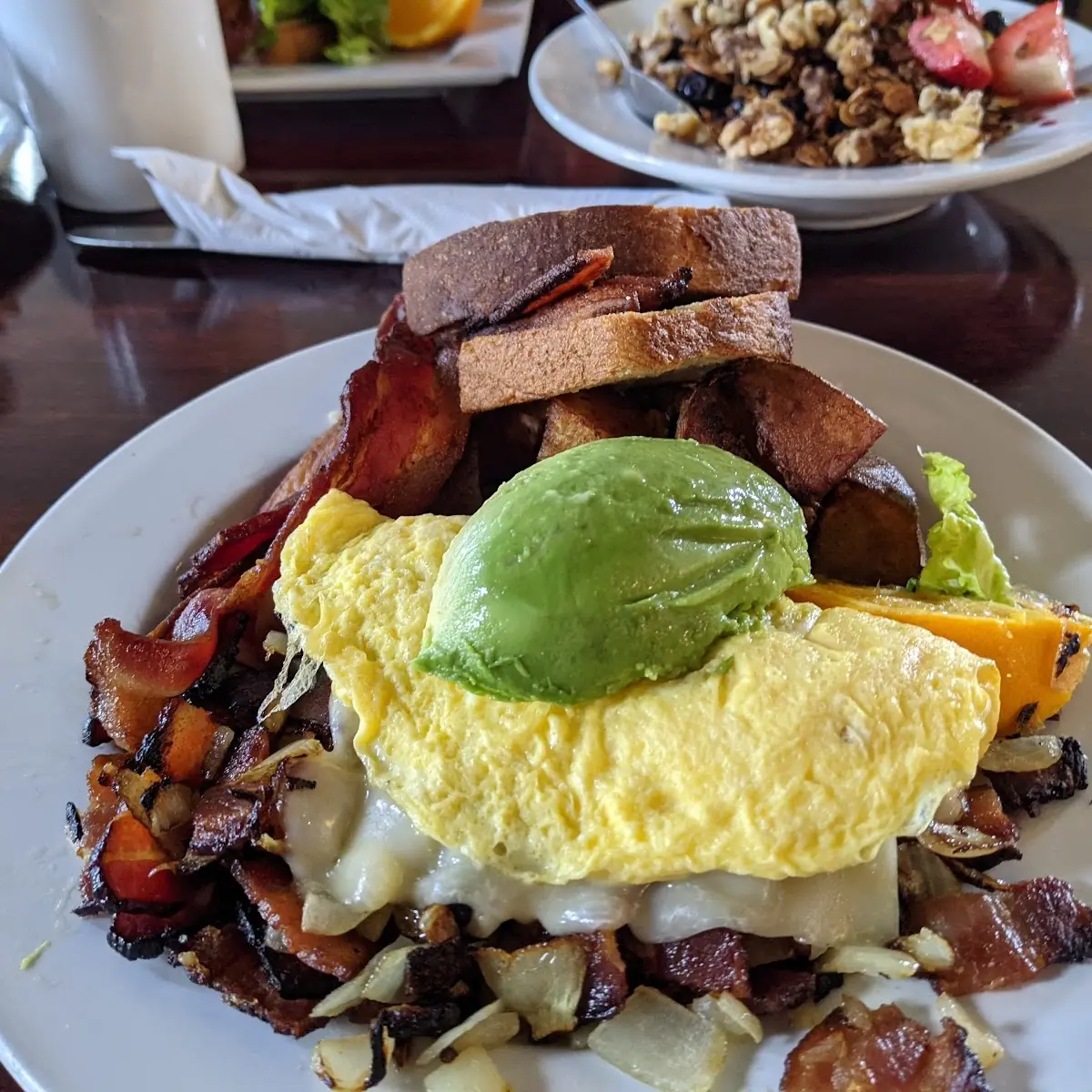 Bacon Swiss Avocado Omelette