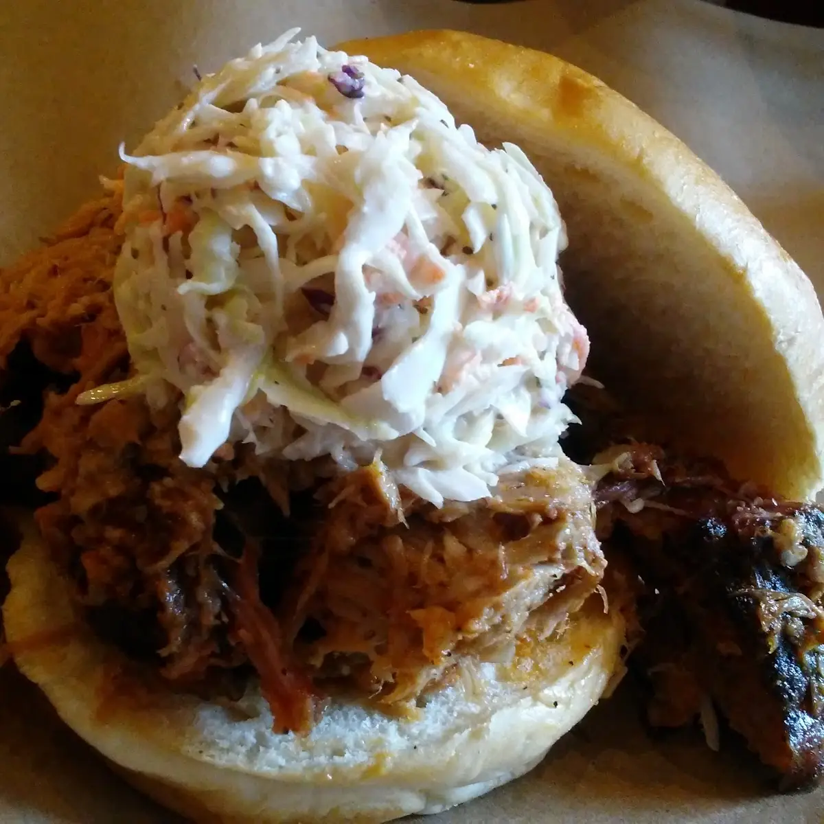 Pulled Beef with Slaw Sammich