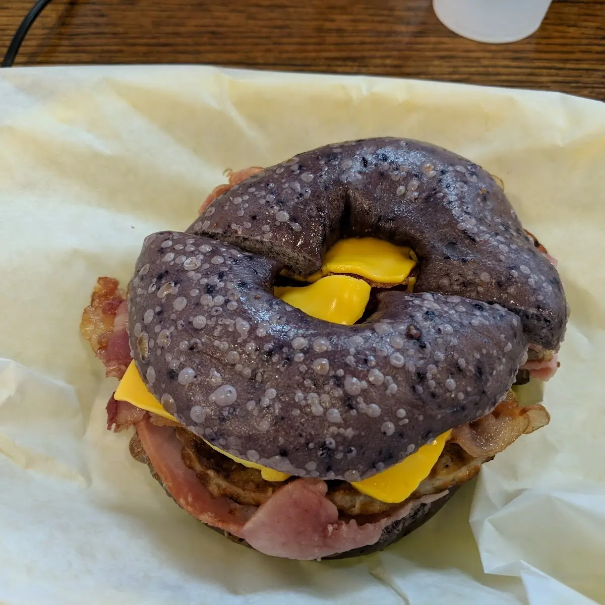 Blueberry Big Pig with American Cheese Toasted