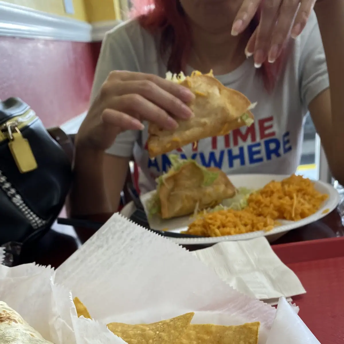 California Burrito and Chicken Tacos