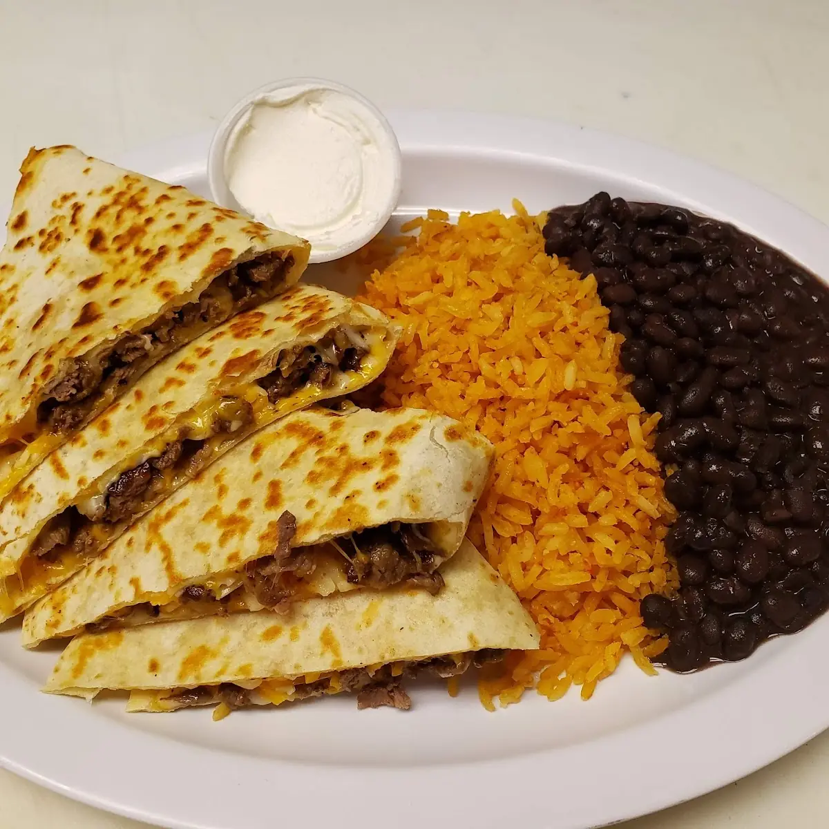 Steak Quesadilla Rice & Beans