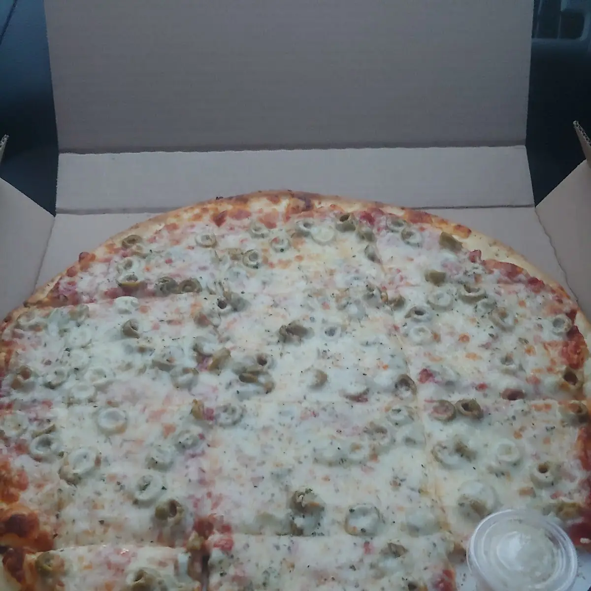Green Olive Topped Thin Pizza
