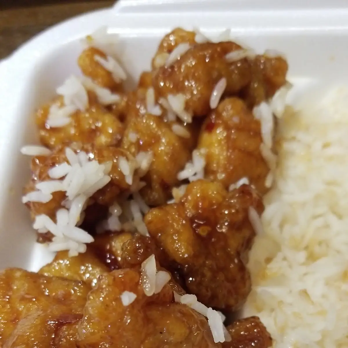 Orange Chicken Steamed White Rice