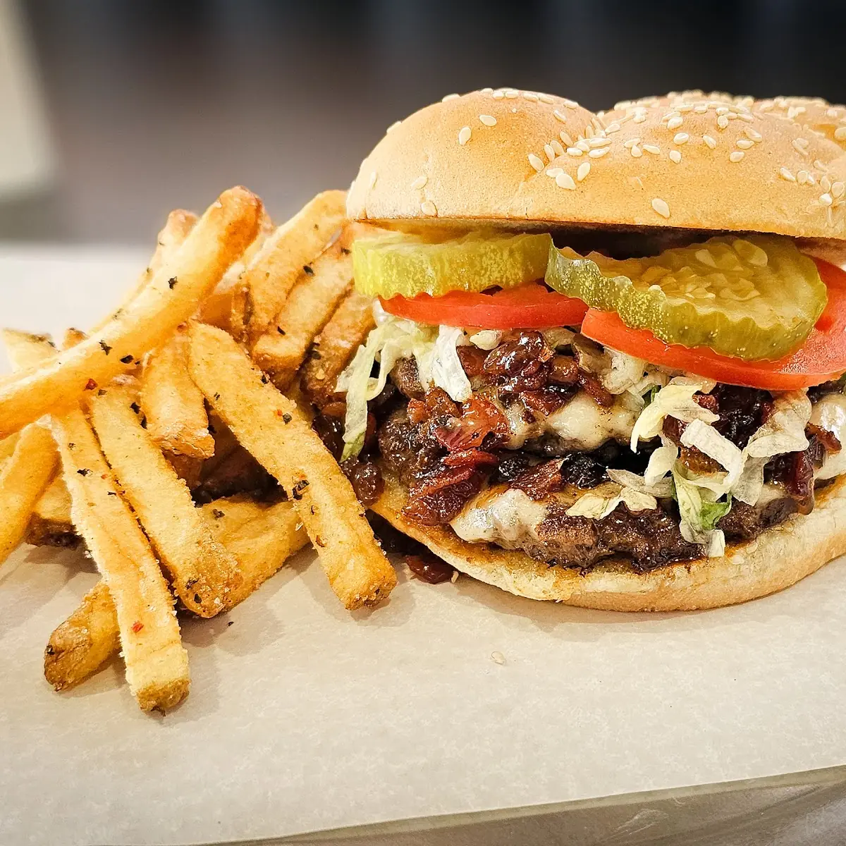 Double Smash Burger with Bacon Jam