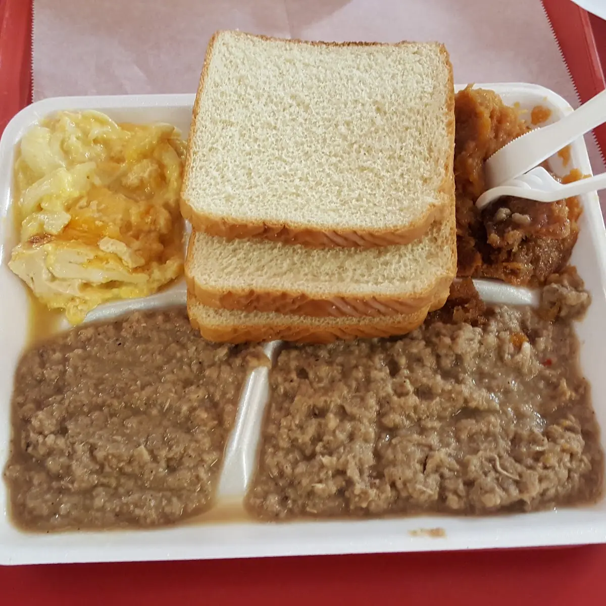Baked Beans and Beef Hash Plate