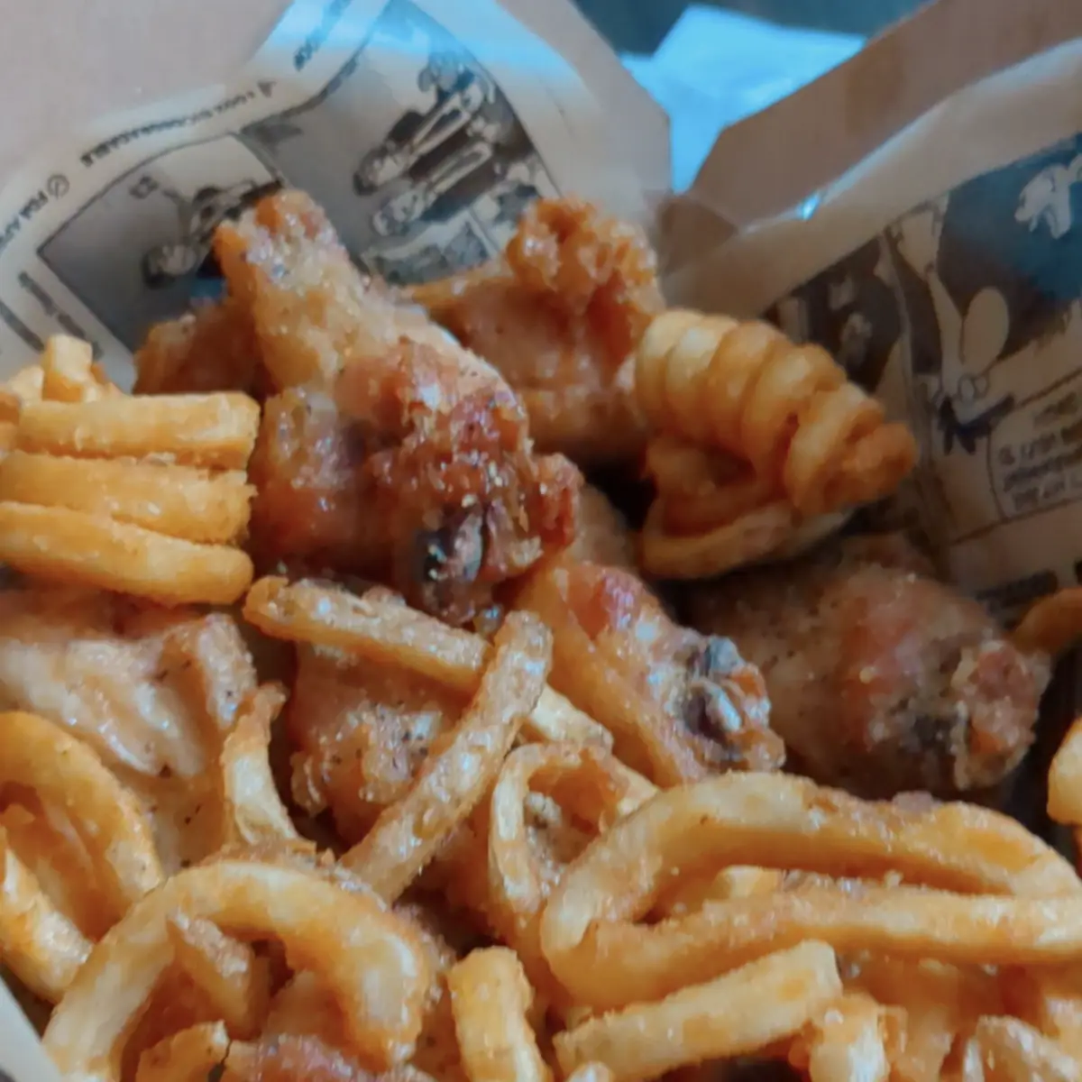 Flavored Wings and Fries