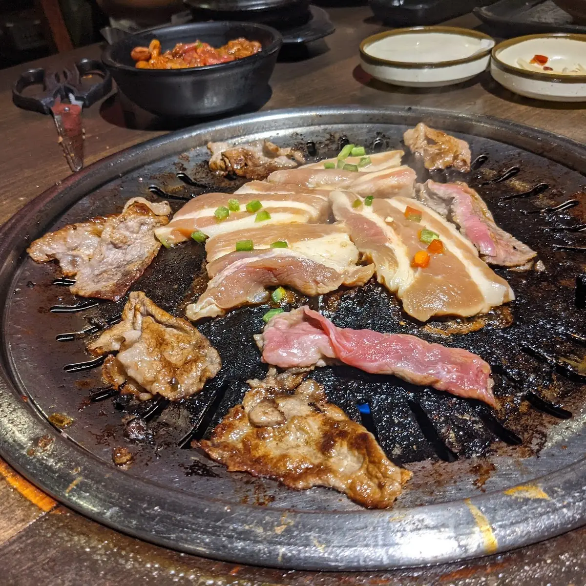 Raw Beef and Shrimp Grill