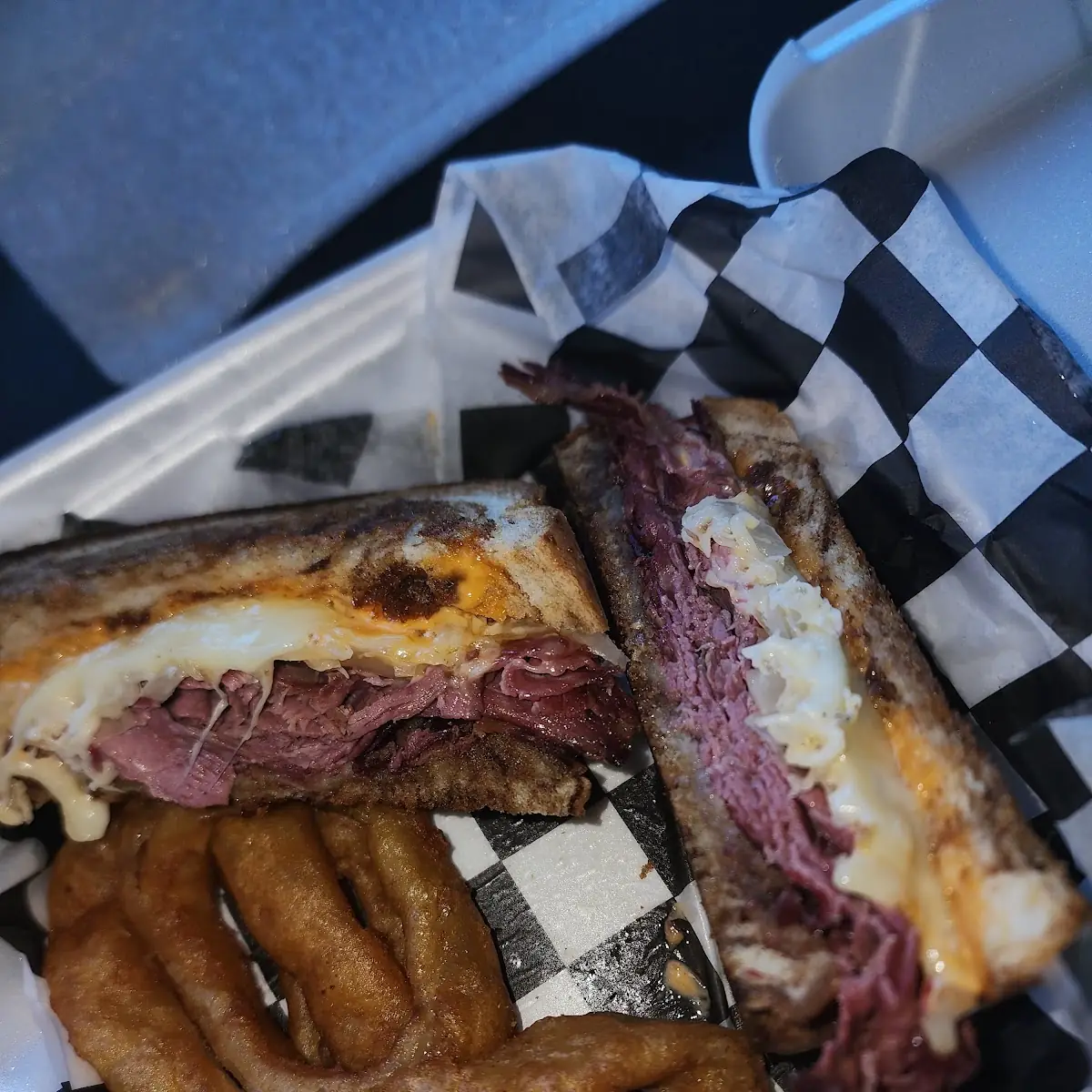 Rueben Sandwich w Onion Rings