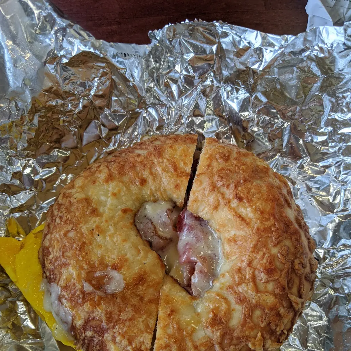 Hadley on Asiago Bagel