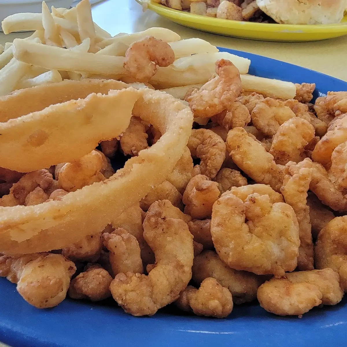 Popcorn Shrimp with French Fries