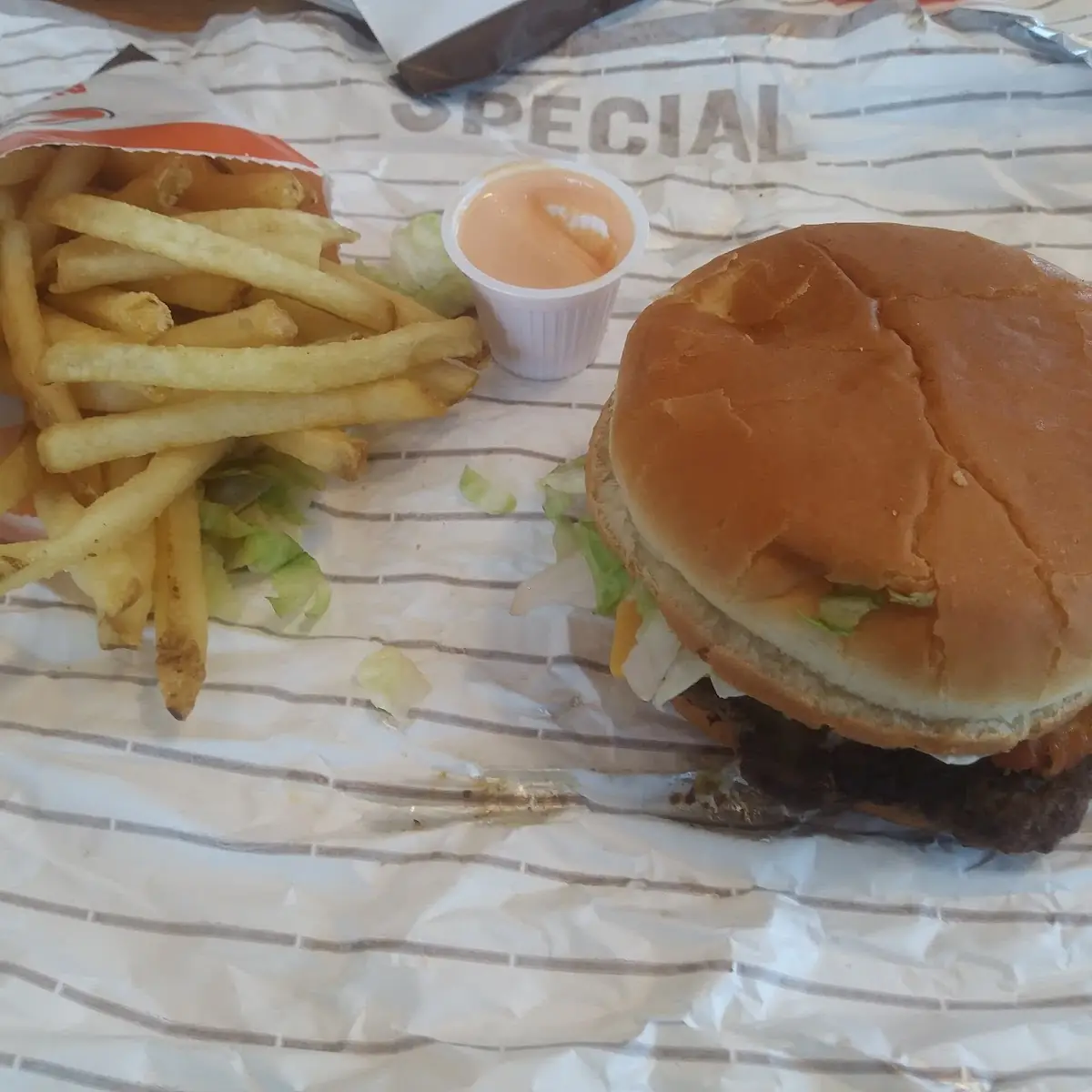 Bacon Cheeseburger and Fries