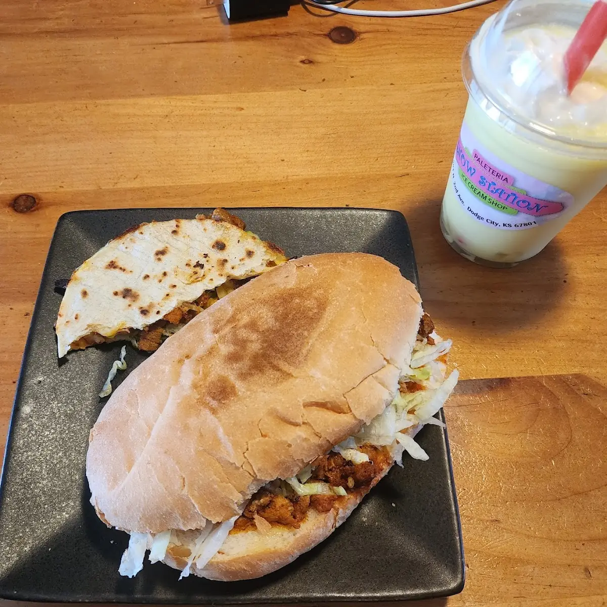 Torta Al Pastor and Quesadilla Al Pastor Shared It so Half