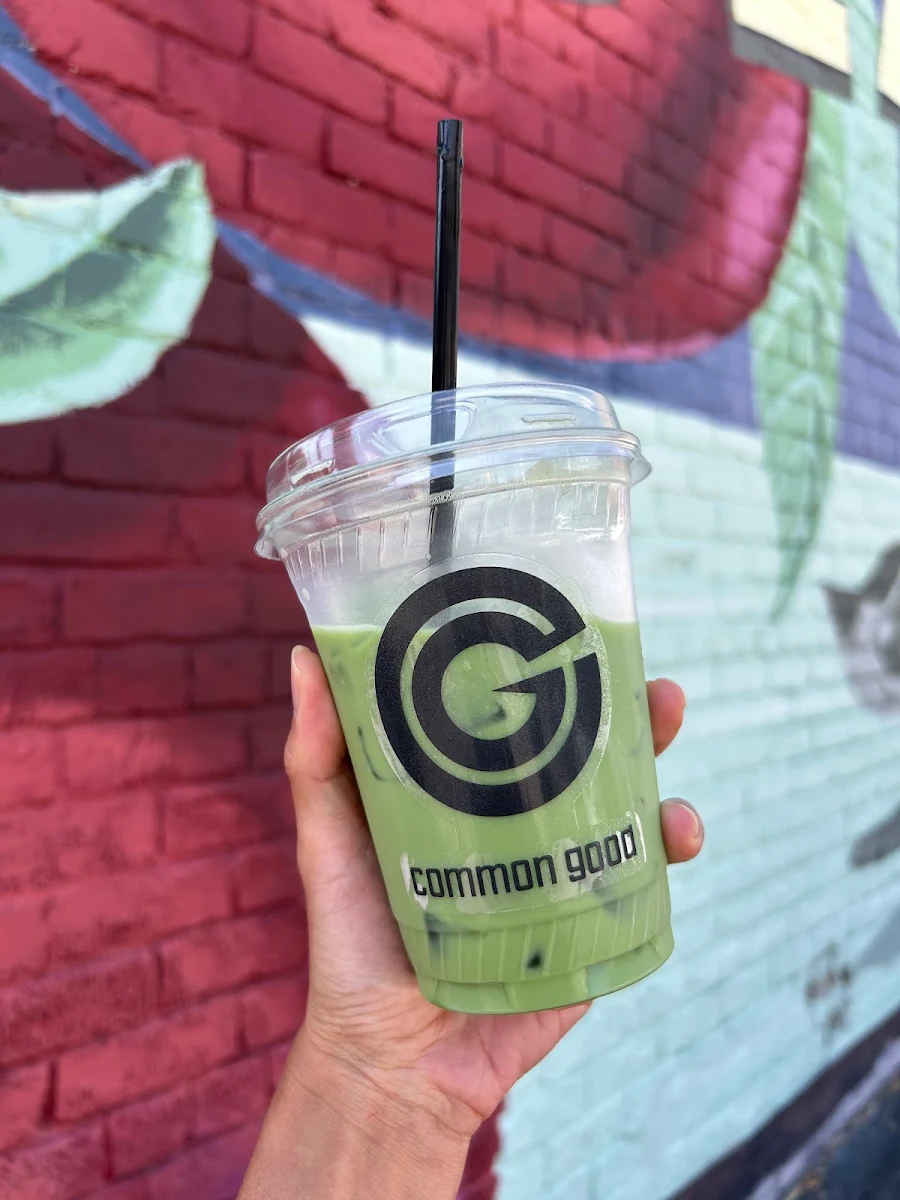 Iced Matcha Latte with Foam