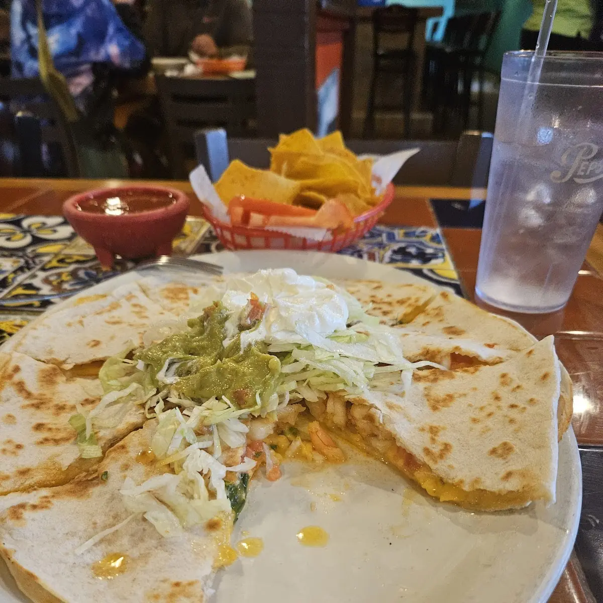 Shrimp Quesodilla with American Cheese Squares
