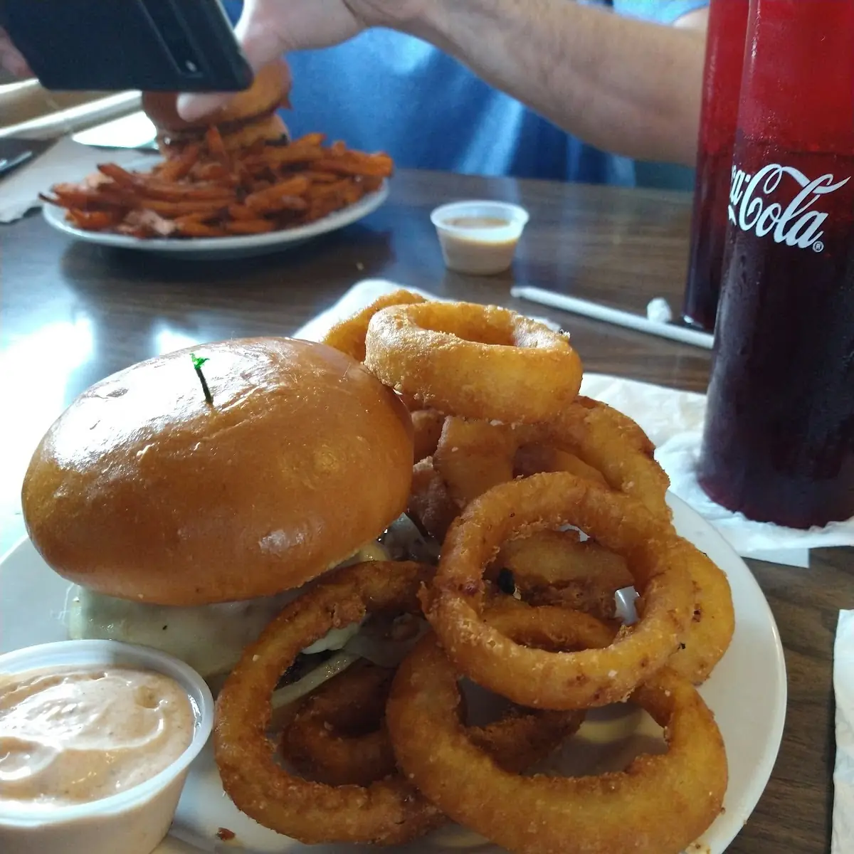 Crab Cake Sandwich with Onion Rings