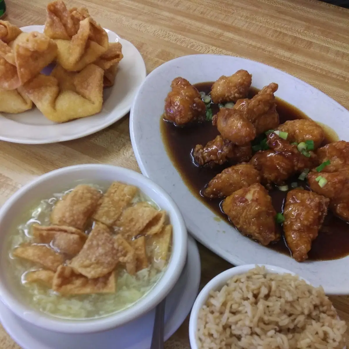 House Chicken Egg Drop Soup Crab Rangoon