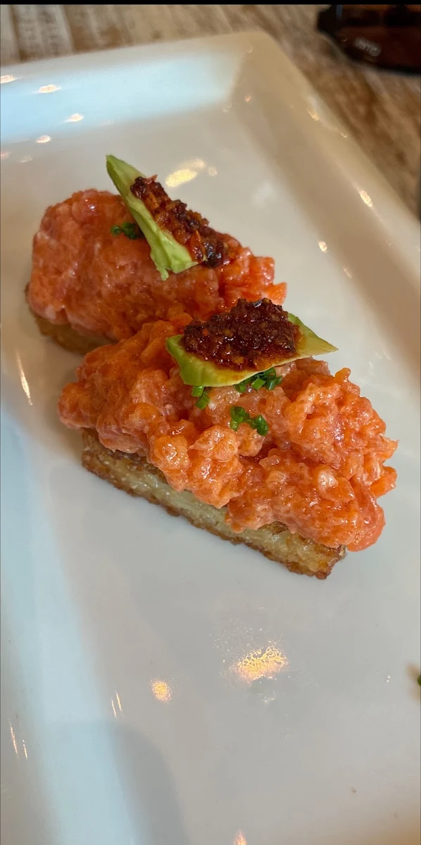 Spicy Salmon on Crispy Rice