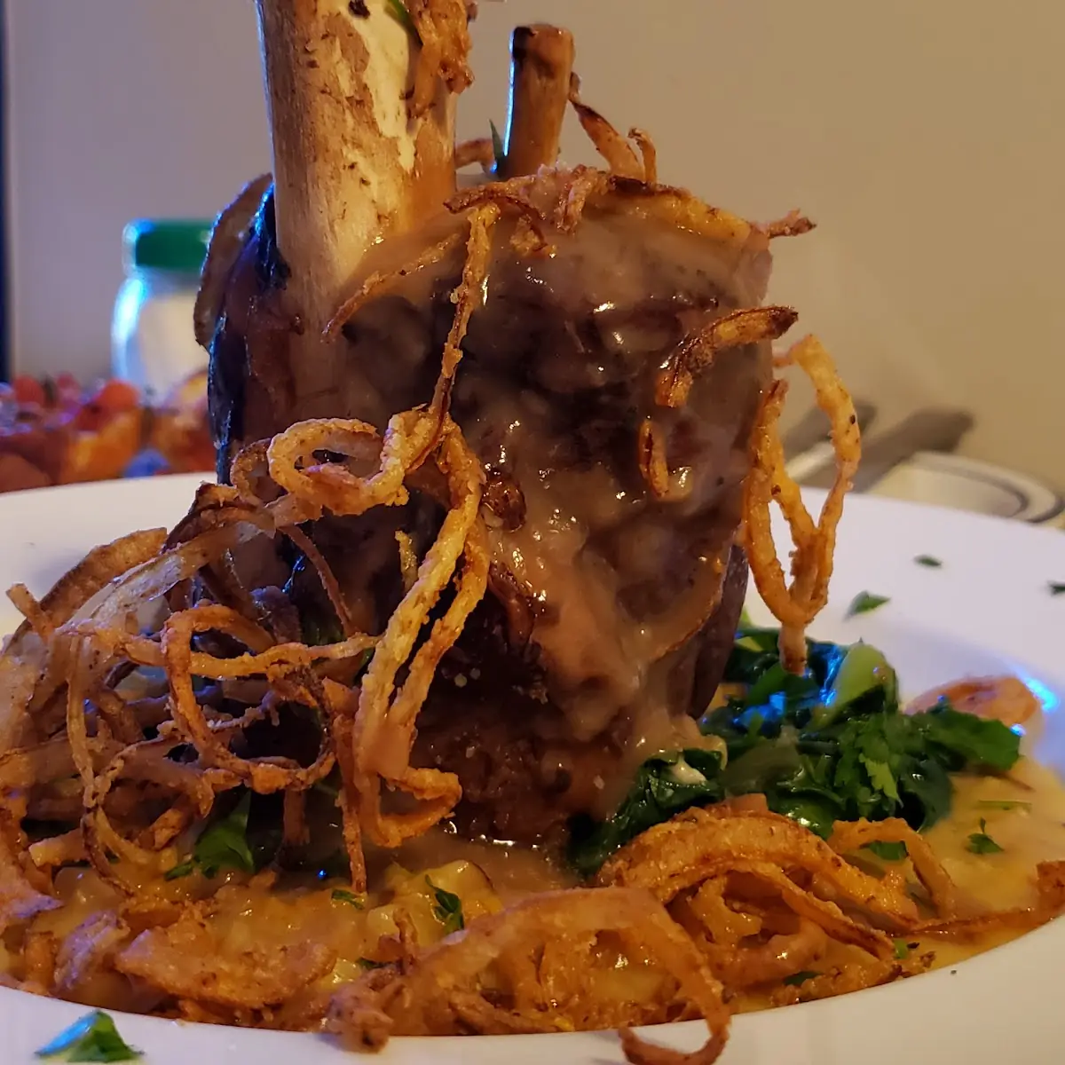 Pork Shank Osso Buco with Risotto and Greens