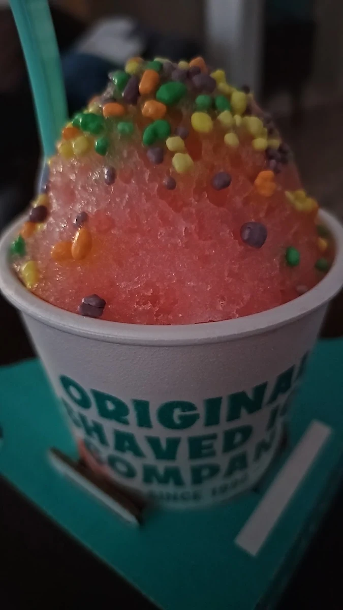 Pink Lemonade Snow Cone with Nerds