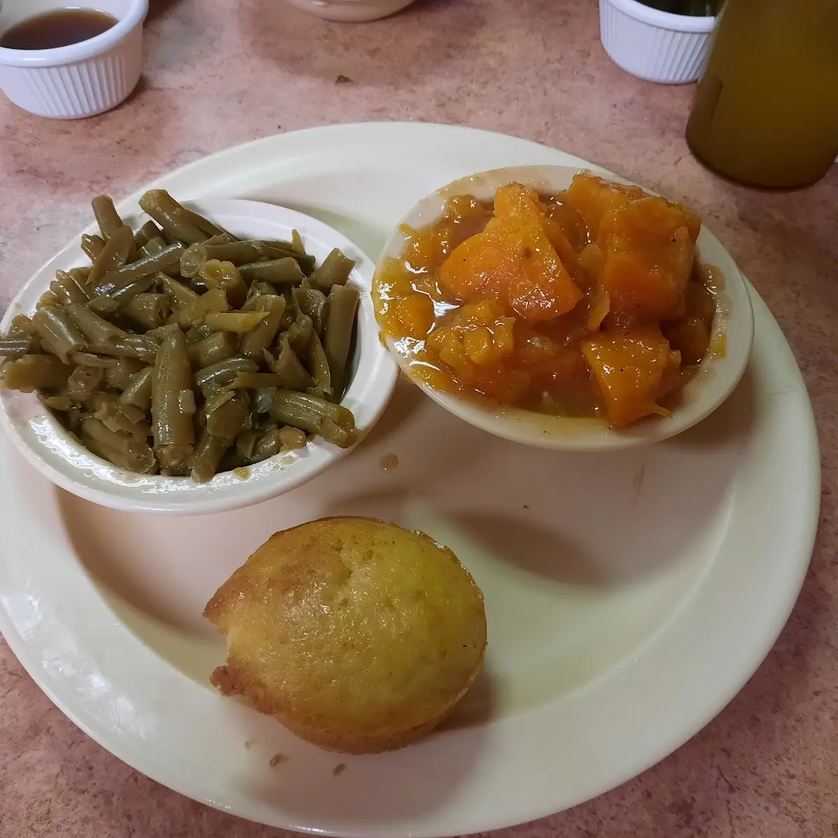 Green Beans Sweet Potatoes and Corn Bread