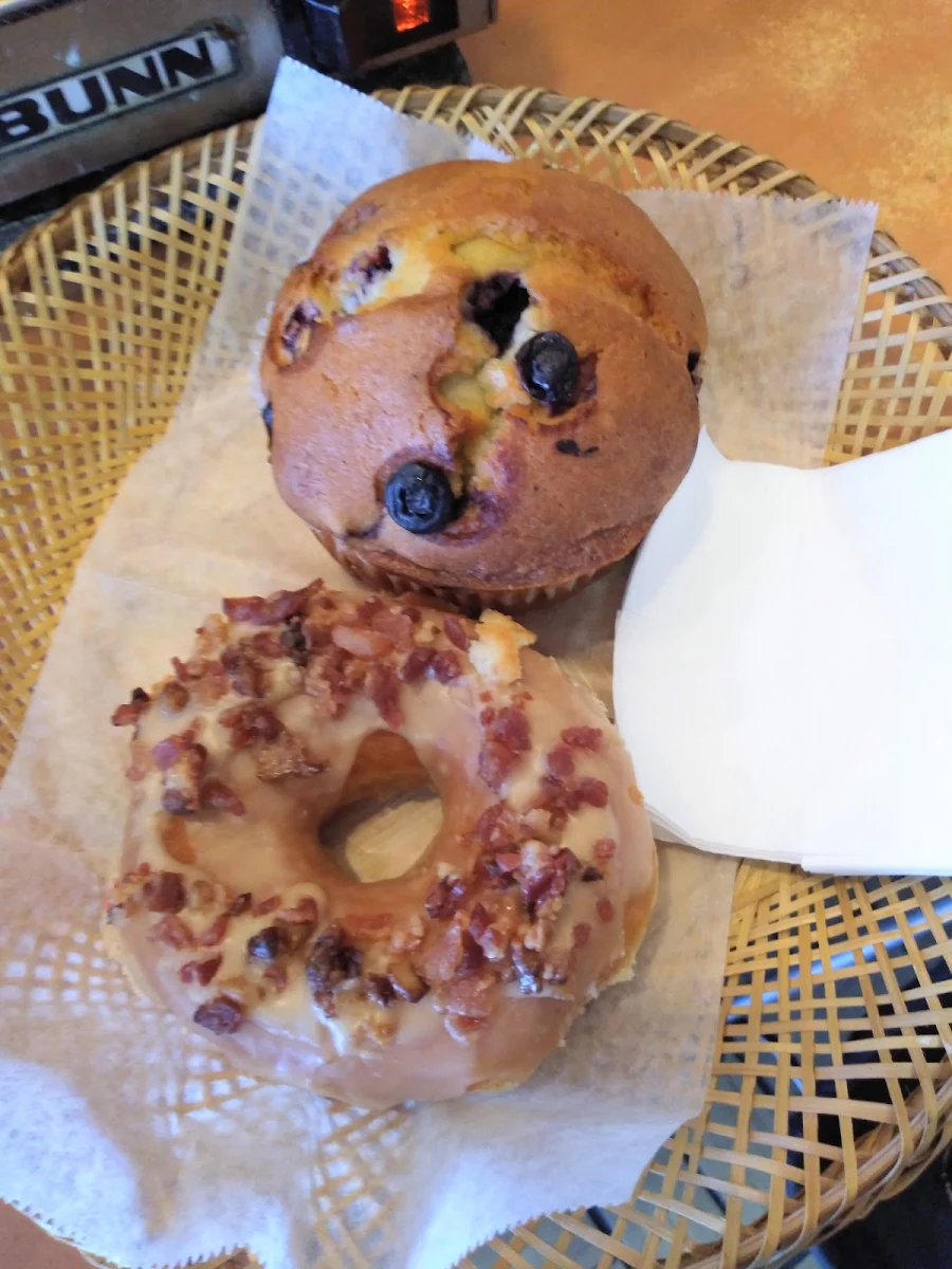 Maple Bacon Donut & Blueberry Muffin