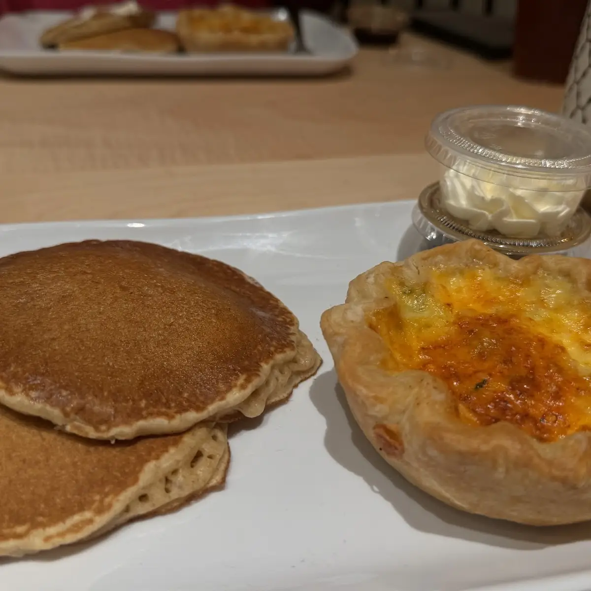 Multi Grain Pancakes and Veggie Quiche