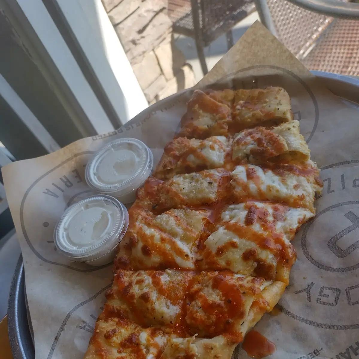 Garlic Bread with Chicken Added