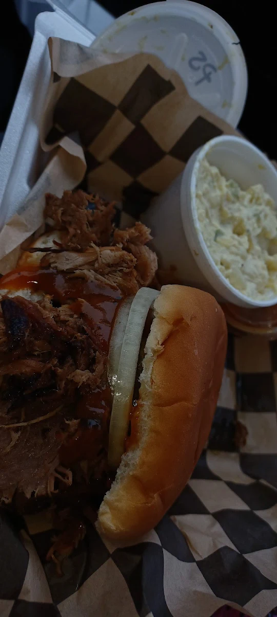 Pulled Pork Sandwich with Potato Salad