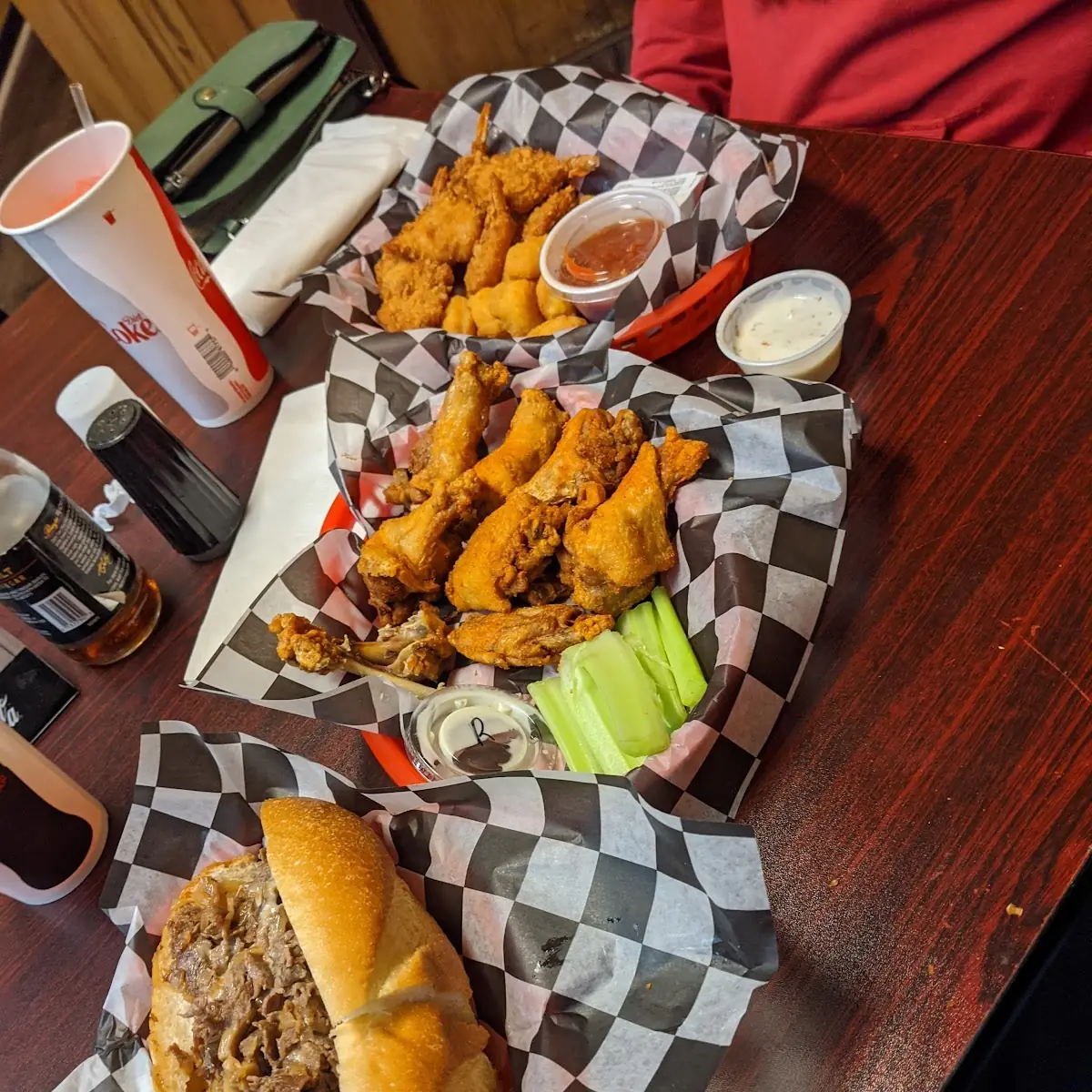 Buffalo Wings and Cheese Steak