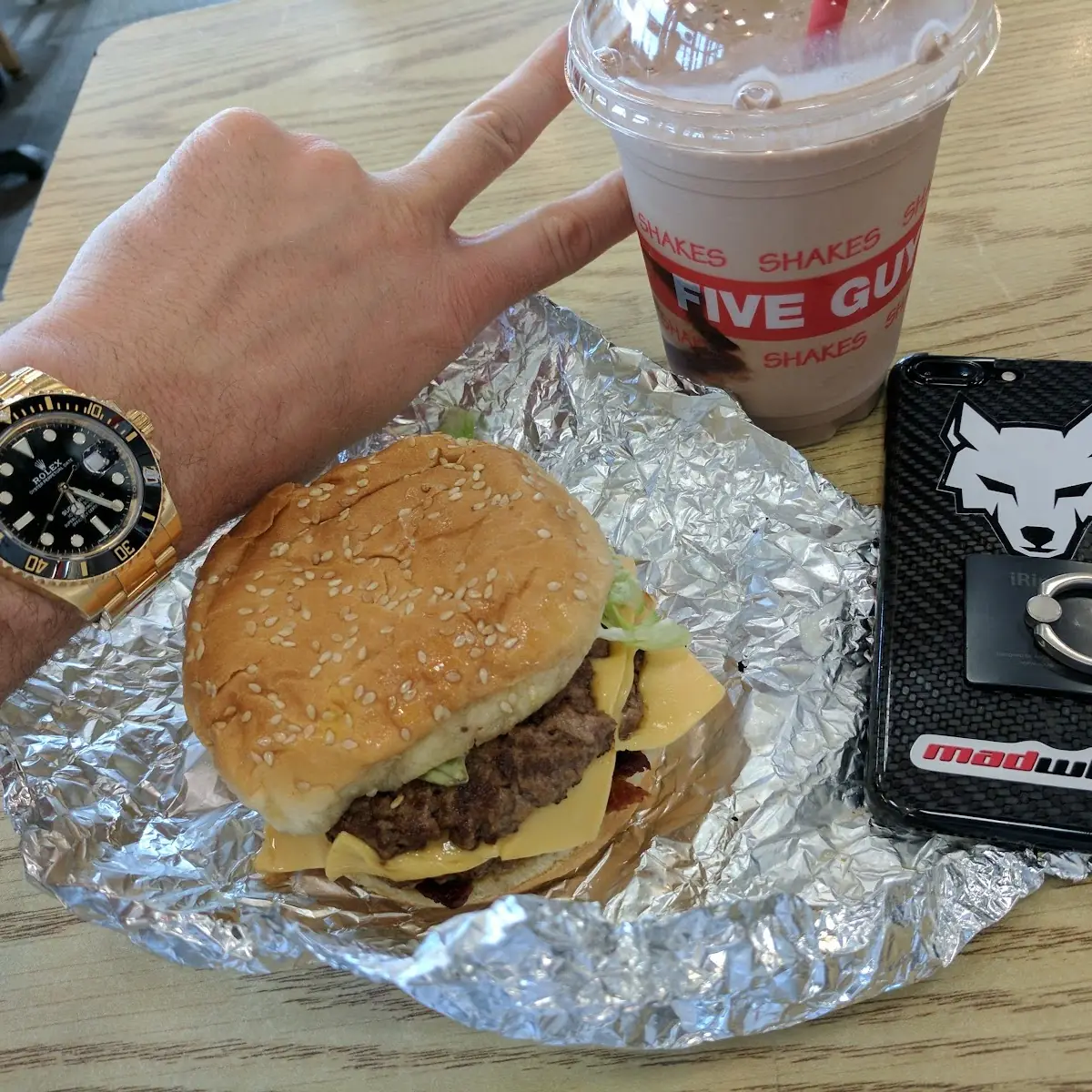 Double Cheeseburger Chocolate Milkshake