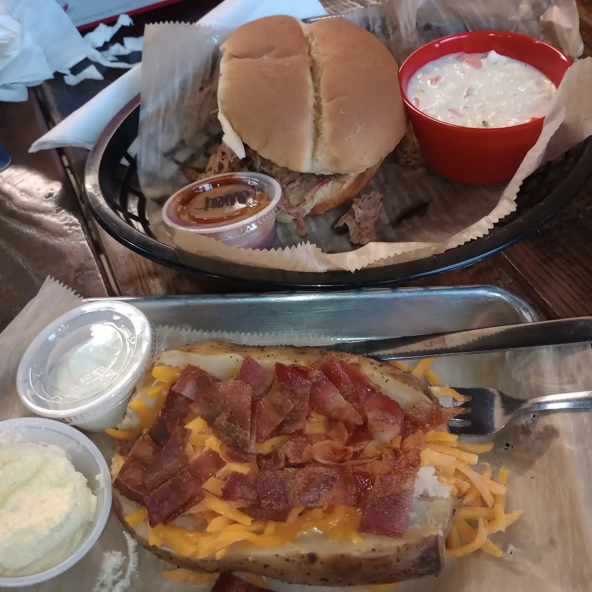 Pulled Pork Sandwich & Loaded Baked Potato