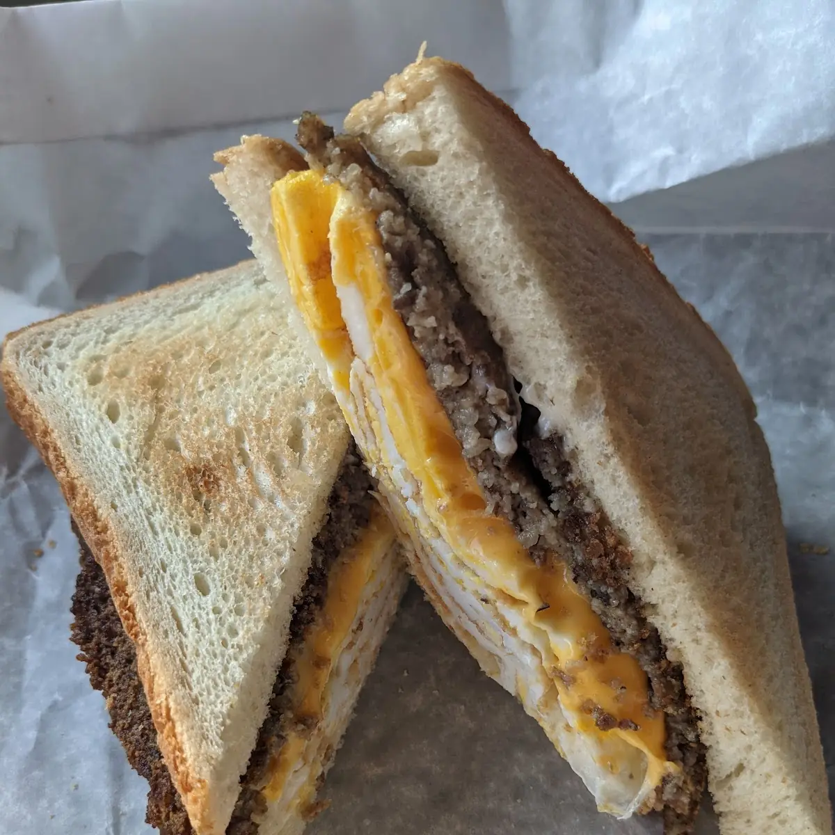 Scrapple Egg and Cheese Sandwich