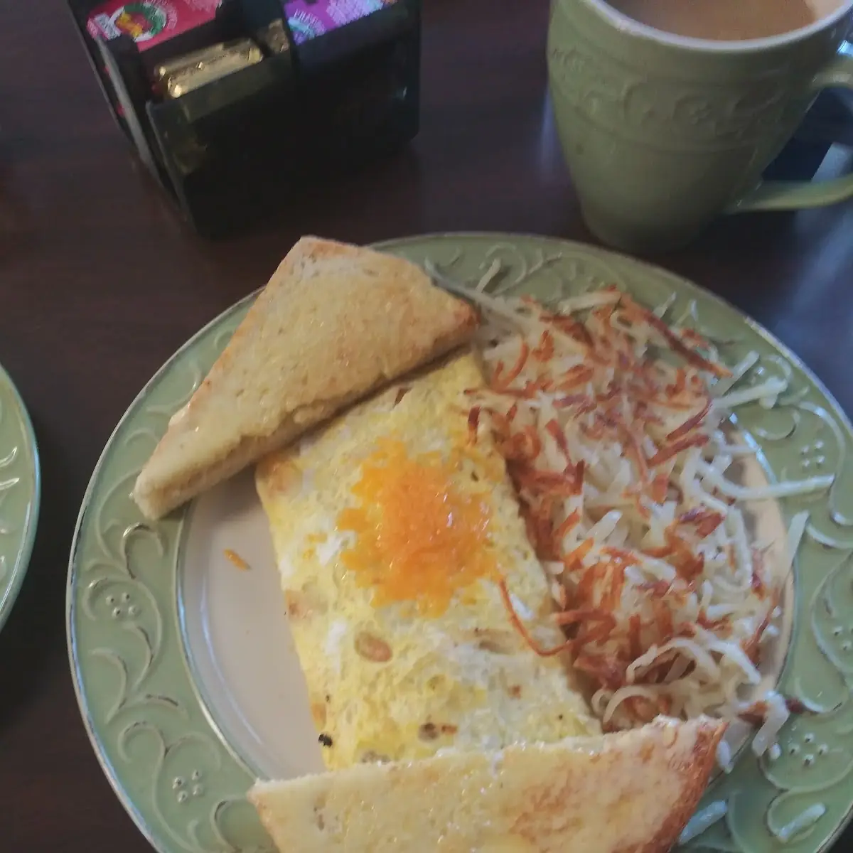 Ham and Cheese Omelette with Toast