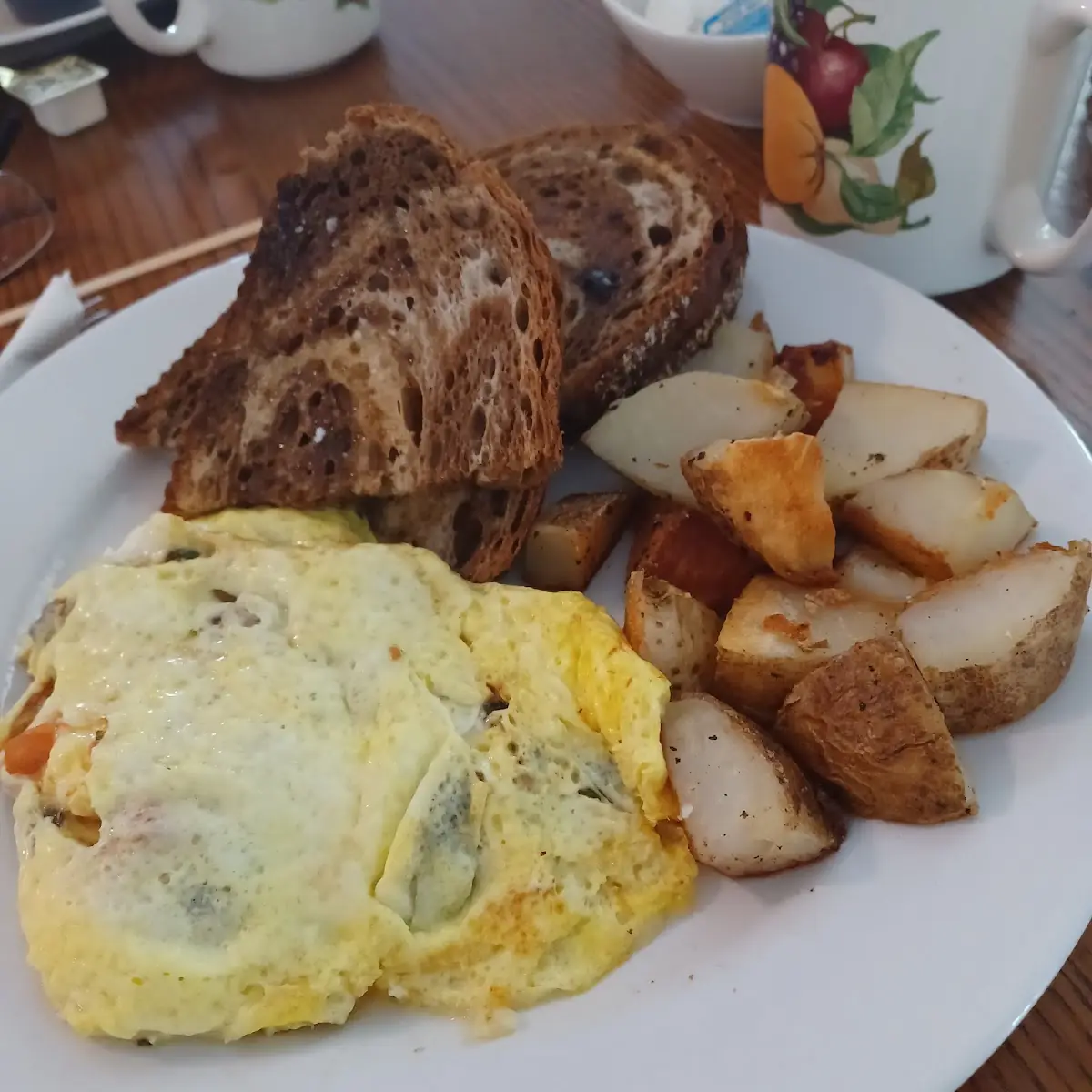 Scrambled Eggs Home Fries Rye Toast