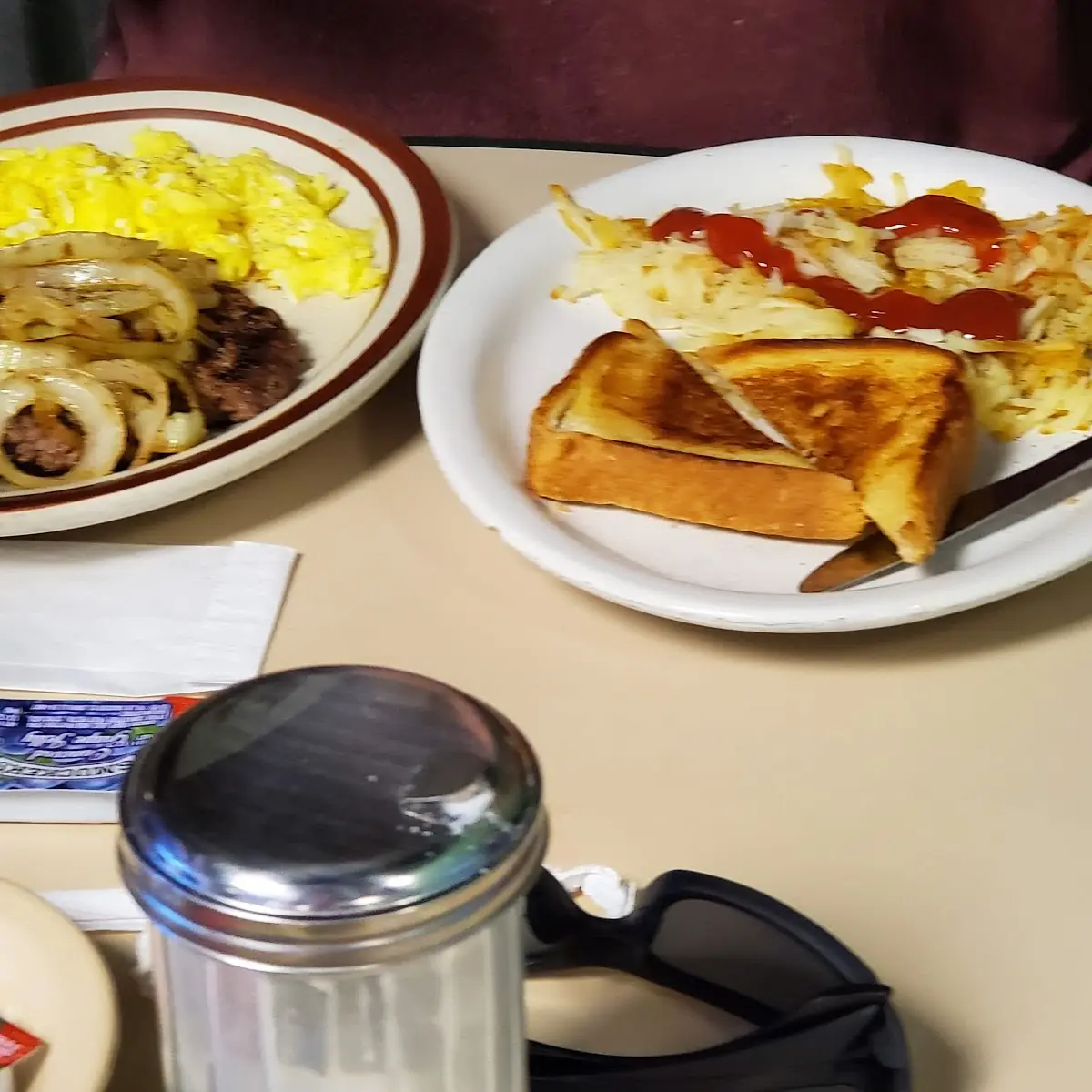 Scrambled Eggs Toast and Hash Browns
