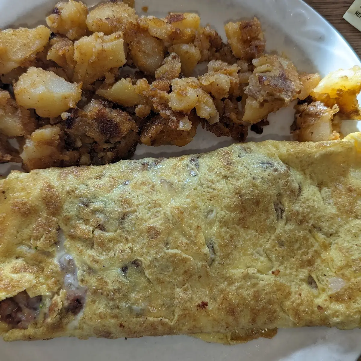 Corned Beef Hash and Cheese Omelette