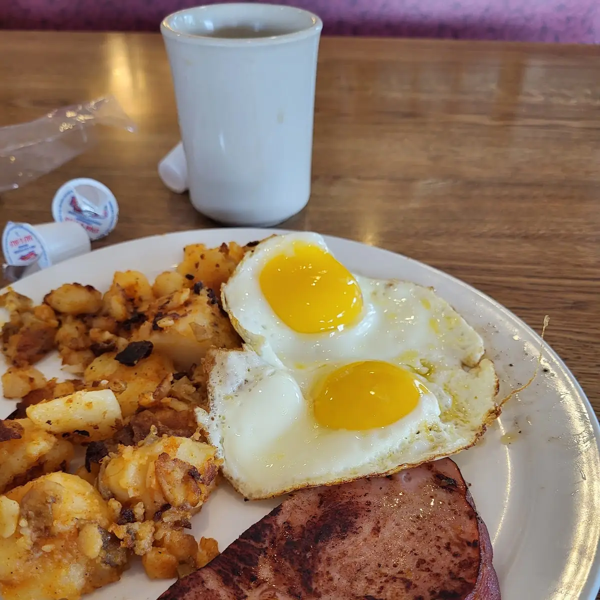 Eggs Sunny Side Up Ham and Homefries