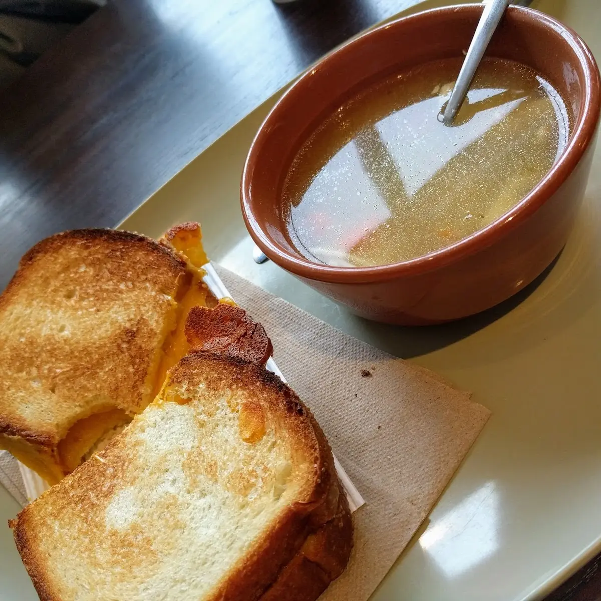 Grilled Cheese & Chicken Noodle Soup