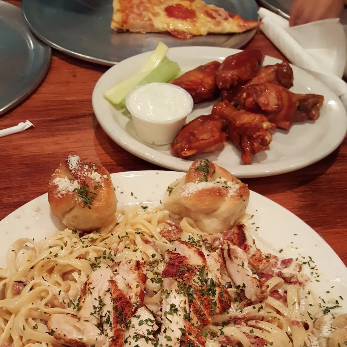 Chicken Carbonara over Fettuccine