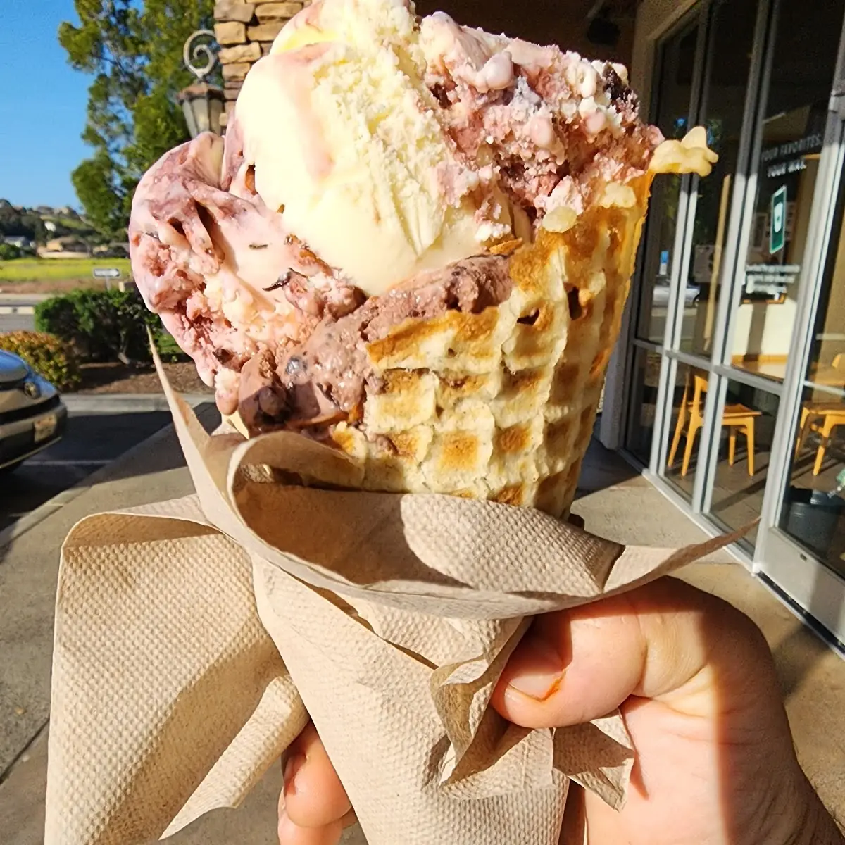 Waffle Cone with 2 Scoop of Gelato